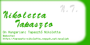 nikoletta tapaszto business card